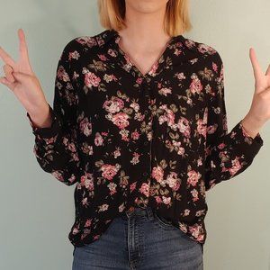 Floral Print Button Up Shirt